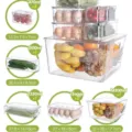 Contenitori di plastica trasparente per alimenti con coperchio, organizzatore frigo e cucina. - Set da 7 pezzi 1188E / Trasparente