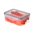 Contenitore di stoccaggio per alimenti in plastica rettangolare trasparente con coperchio - 1267M / Trasparente