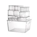 Set di scatole portaoggetti in plastica trasparente per frigorifero cucina organizzatore - Set da 12 pezzi 1188F / Trasparente