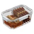 Humidor à cigares en acrylique transparent avec copeaux de bois de cèdre et packs d'humidité. - M / Blanc