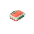 Clear food storage container with green locking lid, airtight plastic food box for kitchen fridge. - ZG-1269 / Dark Green