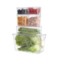 Ensemble de boîtes de rangement en PET clair pour collations et fruits, organisateur. - 1186E set de 6 pièces / Transparent