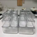 Set di scatole portaoggetti per frigorifero in PET trasparente, organizer da cucina. - 1129B*2-Set da 14 pezzi