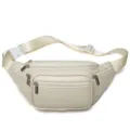 Marsupio uomo in vera pelle casual multi-tasche borsa da petto elegante borsa a tracolla - Bianco