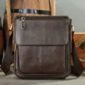 Sac bandoulière en cuir marron vintage pour homme sac messenger pour le voyage - Brun Rougeâtre