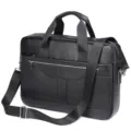 Borsa da Lavoro Uomo in Vera Pelle Nera 15.6 Pollici Laptop Ventiquattrore Professionale - Nero