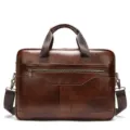 Borsa uomo in vera pelle per laptop 15.6 pollici ventiquattrore marrone business. - 8824 Caffè
