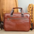 Borsa da lavoro da uomo in pelle marrone di qualità borsa per laptop da 15,6 pollici. - 8824 Marrone rossiccio