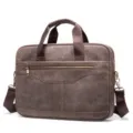 Borsa da lavoro in pelle marrone da uomo valigetta porta pc borsa tracolla casual - 8824 Caffè opaco