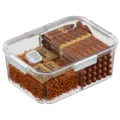 Boîte humidor à cigares en acrylique clair avec hygromètre et copeaux de bois de cèdre. - XL / Blanc