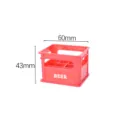 Rote Miniatur-Getränkekiste für das Puppenhaus mit Bieretikett, 60 mm x 43 mm groß - Rot