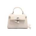 Elegant sac a main Kelly creme, sac a bandouliere elegant pour femmes a la mode. - Blanc