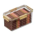 Scatola umidificatore per sigari trasparente e portatile con vari sigari all'interno, custodia. - ZG-1287S (caffè chiaro)