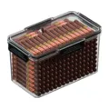 Clear plastic cigar humidification storage box with neatly arranged premium cigars inside. - ZG-1237M (Black)