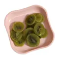 Pink plastic household tray Nordic style square snack dried fruit plate for dining table use. - 1182: 16*16*2 cm / Pink