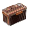 Scatola di immagazzinaggio per umidificatore di sigari in acrilico trasparente portatile con chiusure. - ZG-1237M (caffè scuro)