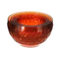 Ensemble de bols à salade gigognes en plastique orange transparent avec motif diamant. - Set de 5 pièces / Orange