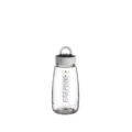 Transparent plastic water bottle with carry loop and motivational text scale for sports. - ZG-7600 / 720 ml / Gray