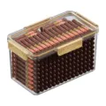 Scatola di conservazione per humidor di sigari trasparente portatile con legno di cedro. - ZG-1237M (caffè chiaro)