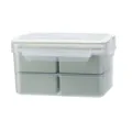 Portable 5-piece partitioned lunch box, food-grade plastic container with draining board. - Nordic Green