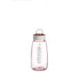 Pink plastic water bottle with handle and scale, portable transparent sport cup for girls. - ZG-7600 / 720 ml / Pink