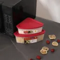 Triangle plastic food storage container with red lid airtight kitchen organizer for fridge - 2121 2-Piece Set L+M / Brick Red