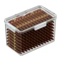 Scatola di immagazzinaggio per sigari in plastica trasparente con sigari ordinati dentro. - ZG-1237L (Bianco)