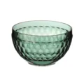 Bol à salade en verre texturé diamant vert, élégant bol de fruits de vaisselle pour cuisine. - Taille L / Dia13.5*8.0CM / Vert Foncé