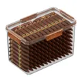 Scatola umidificatore per sigari in acrilico trasparente con sigari impilati, custodia. - ZG-1237L (Marrone scuro)