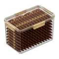 Humidor per sigari trasparente e portatile con vari sigari per conservazione e invecchiamento. - ZG-1237L (Marrone chiaro)