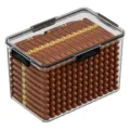Transparent portable cigar humidor storage box container for tobacco and daily preservation. - ZG-1237XL (Black)