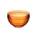 Bol à salade à facettes ambre bol de fruits en plastique transparent vaisselle de cuisine - Taille S / Dia11.5*6.8CM / Orange