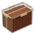 Scatola di immagazzinaggio trasparente per umidificatore per sigari con chiusure sicure. - ZG-1237XL (Marrone chiaro)