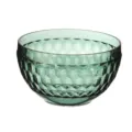 Bol à salade en verre texturé diamant vert, vaisselle transparente pour fruits ménagers variante. - XL / Dia14.5*8.7CM / Vert Foncé