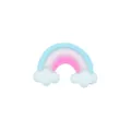 Dreifarbiger Regenbogen- und Wolken-DIY-Zubehör aus Harz für Haarclips und Hüllen - 30*21*6mm / Blauer Außenring