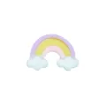 Detailansicht eines pastellfarbenen Regenbogen-Anhängers aus Harz für kreative DIY-Projekte - 30*21*6mm / Außen Lila