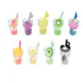 Selection of colorful miniature resin beverage cups with fruit and panda themes for DIY. - 10 Pieces/Pack (Approx 13x29mm) / Luminous Random Mixed Colors
