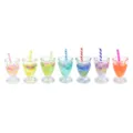 Détail de mini tasses de jus de fruits colorées en résine avec pailles pour le bricolage - 1 Pièce / Couleurs Mélangées Aléatoires