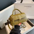 Olijfgroene schoudertas met handvat, stijlvolle PU lederen kleine vierkante tas voor dames. - Groen
