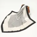 Black and white geometric print silk square scarf, elegant 90cm large women scarf. - 90x90cm / Symmetrical Black (07)