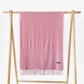 Einfarbiger rosa Winter Kaschmirgefühl Schal Damen warme Quasten Stola elegante Mode Halstuch - Rosa