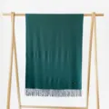 Dunkelgrüner Winter Schal aus Kunstkaschmir mit Fransen, warmer und vielseitiger Umhang Damen. - Dunkelgrün