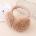 Camel fluffy plush earmuffs for women, soft winter warm ear warmer and cozy cold protect. - ER-Light Khaki Plush Earmuffs