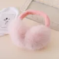 Fluffy pink winter earmuffs, soft plush plush ear warmers for cold weather outdoor wear. - ER-Pink Plush Earmuffs