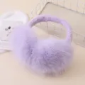 Fluffy winter warm earmuffs in soft purple plush material, cute and cozy for cold weather. - ER-Lavender Plush Earmuffs