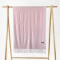 Damen einfarbig kaschmirartiger Schal Fransen Herbst Winter warmer Schal Rosafarben - Baby Pink