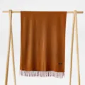 Einfarbiger Kaschmir-Gefühl Winterschal mit Fransen, stilvoller warmer Kuschelschal Damen - Hellkaffee
