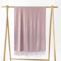 EINFARBIGER ROSA KASCHMIR-IMITAT SCHAL FRANSEN DAMEN WINTER WARM MODISCHES HALSTUCH AKZENT - Old Pink