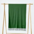 Einfarbiger Damen Winter warmer grüner Kaschmir-Gefühl Schal mit Fransen Quasten Design Alltag. - Sattes Grün