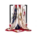 Luxury baroque chain print square silk scarf 90x90cm women elegant fashion neckerchief - 90x90cm / 17